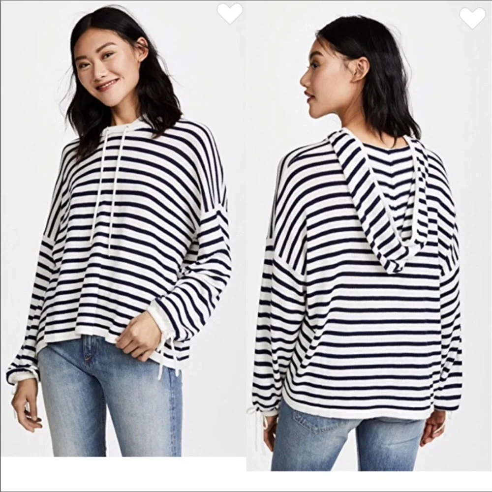 Splendid Seabound Striped hoodie Sweater Small